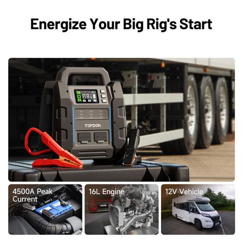 Topdon V4500+ Jumpstarter & accu tester in een, Auto diversen, Onderhoudsmiddelen, Ophalen of Verzenden