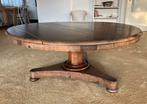 Ronde houten salontafel met driepoot, antiek, Ophalen