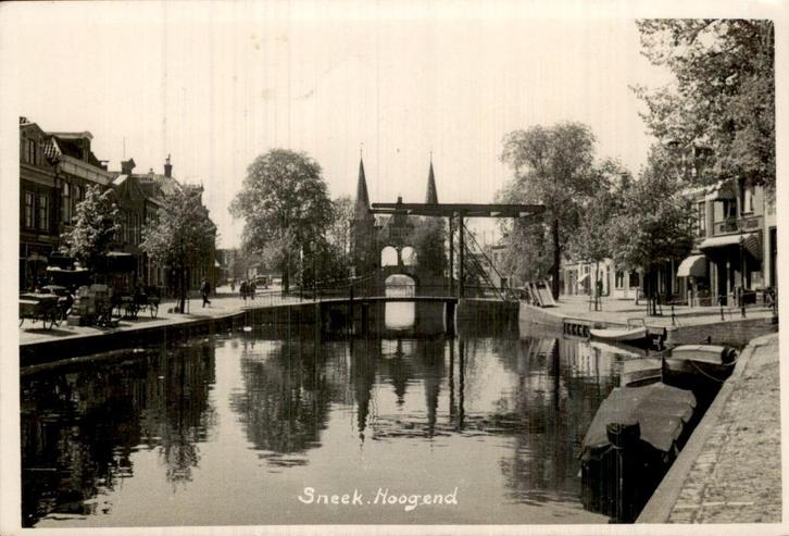 Sneek - Hoogend, Verzamelen, Ansichtkaarten | Nederland, Gelopen, Friesland, 1920 tot 1940, Ophalen of Verzenden