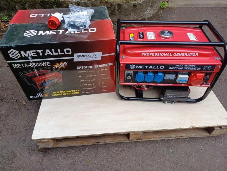 Metallo META-8500WE – Benzine Generator 8500W – Nieuw, Doe-het-zelf en Verbouw, Aggregaten, Nieuw, Benzine, 10 tot 30 kVA, Elektrisch startend