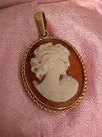 Camee dame geel goud 750-18 kt, Sieraden, Tassen en Uiterlijk, Antieke sieraden, Verzenden, Goud, Hanger