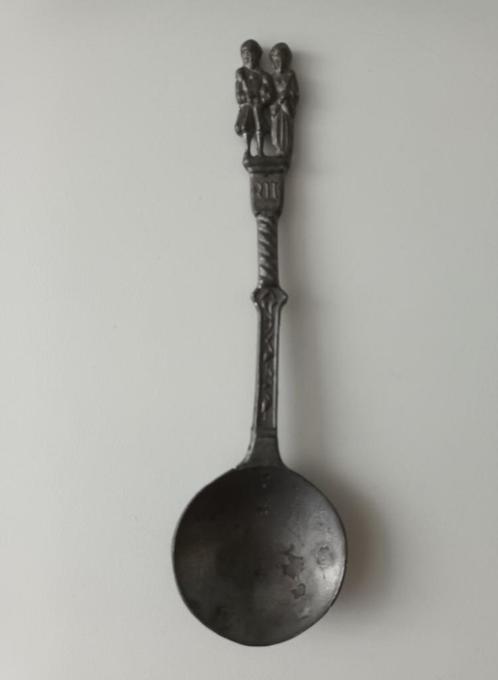 6 antieke tinnen lepels, Antiek en Kunst, Antiek | Tin, Ophalen of Verzenden
