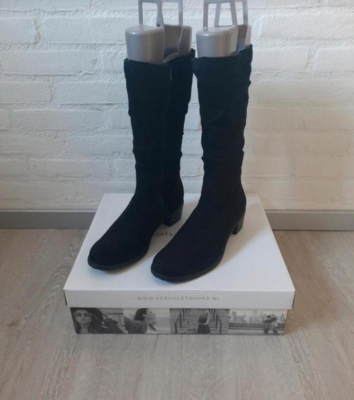 Laarzen Verhulst zwart suède mt 6 / 39. Nieuw!, Kleding | Dames, Schoenen, Nieuw, Hoge laarzen, Zwart, Ophalen of Verzenden