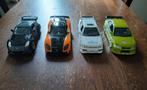 Fast and the furious auto's  4 stuks, Hobby en Vrije tijd, Modelauto's | 1:24, Ophalen of Verzenden, Zo goed als nieuw, Auto, Jada