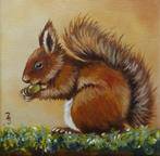 schilderij eekhoorn 233 - eigen werk - wildlife schilderijen, Huis en Inrichting, Woonaccessoires | Schilderijen, Tekeningen en Foto's