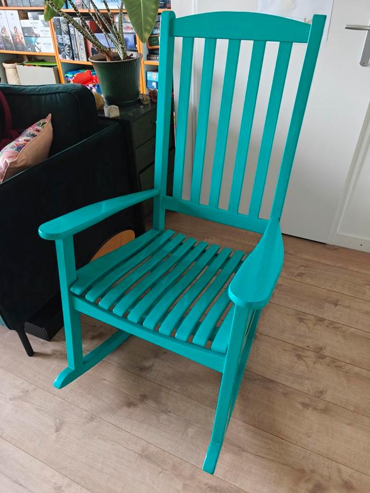 Turquoise Schommelstoel, Antiek en Kunst, Antiek | Meubels | Stoelen en Banken, Ophalen