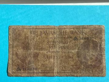 bankbiljet vijftig cent / 1/2 gulden Javasche Bank 1948 beschikbaar voor biedingen