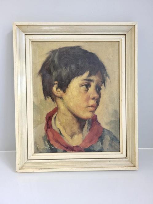 Olieverf ‘Polletje Piekhaar’ van Jeanne Van Hall Brandsma, Antiek en Kunst, Kunst | Schilderijen | Klassiek, Ophalen of Verzenden