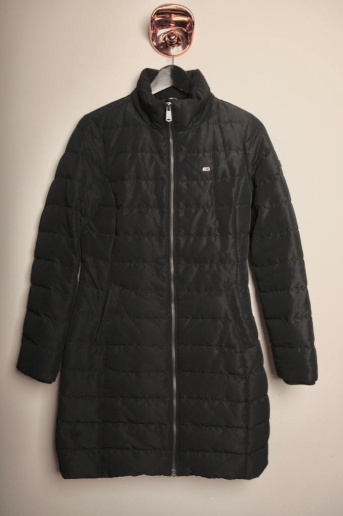 TOMMY JEANS Zalige zwarte jas XS/S zgan Winkelpr € 300,-, Zwart, Ophalen of Verzenden, Zo goed als nieuw, Maat 34 (XS) of kleiner