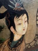 Chinees Schilderij op houten paneel, Ophalen of Verzenden