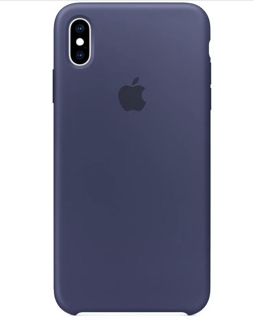 Zachte siliconen case cover voor Iphone XS MAX navy blauw, Ophalen of Verzenden, Nieuw, IPhone XS Max, Hoesje of Tasje