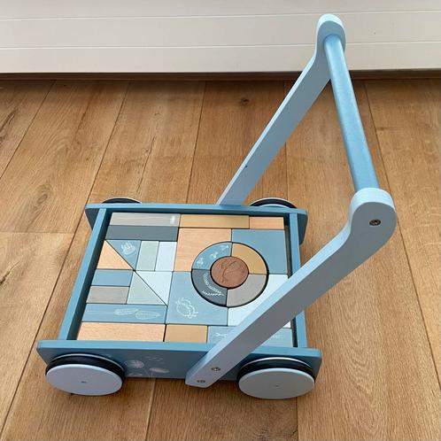Loopkar Little Dutch blauw, Kinderen en Baby's, Speelgoed | Houten speelgoed, Gebruikt, Duw- of Trekspeelgoed, Ophalen
