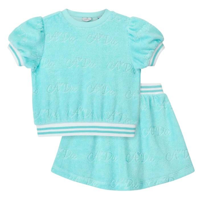 A'dee Turquoise Terrie Skirt Set - Maat 104 . 116 . 122, Kinderen en Baby's, Kinderkleding | Schoenen en Sokken, Nieuw, Meisje
