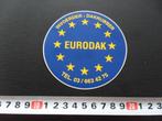 sticker Invoerder: Dakrubber  EURODAK tel, 03/6634275, Ophalen, Zo goed als nieuw