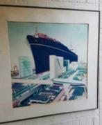 Wandbord metaal Rotterdam haven, witte huis brug, Antiek en Kunst, Ophalen