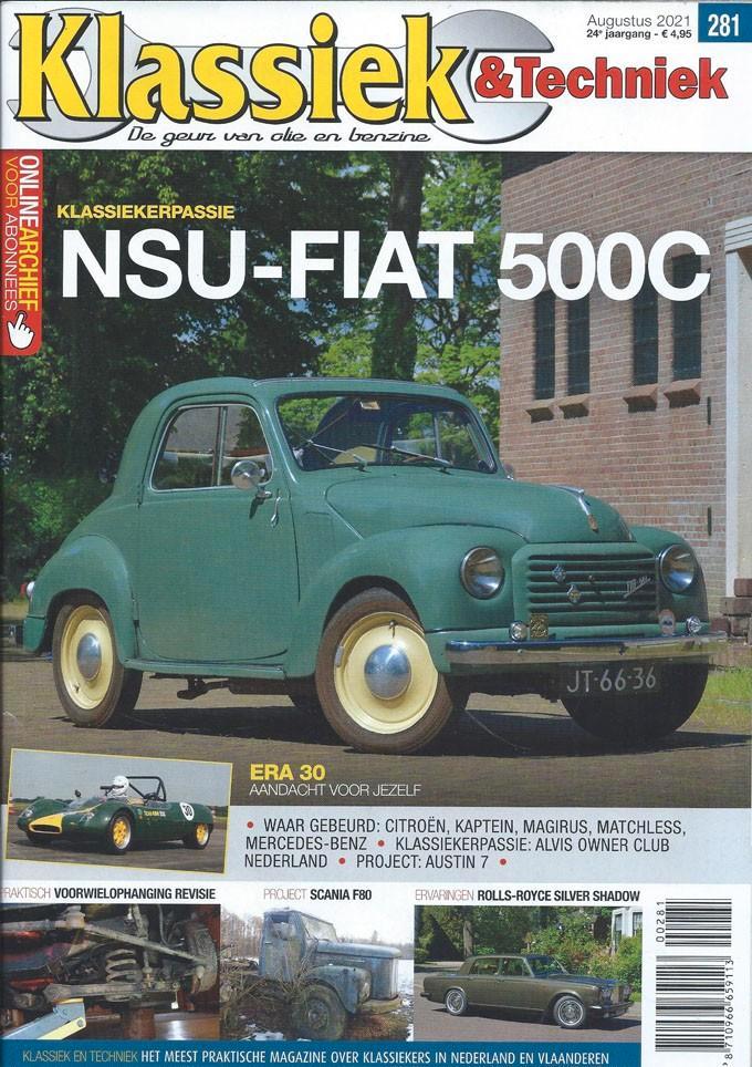 Klassiek & Techniek 281 2021 : NSU Fiat 500C - Citroen 2CV, Boeken, Auto's | Folders en Tijdschriften, Gelezen, Algemeen, Ophalen of Verzenden
