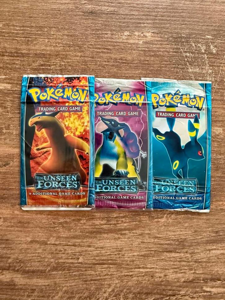 Pokémon EX Unseen Forces Packs (leeg)!, Hobby en Vrije tijd, Verzamelkaartspellen | Pokémon, Gebruikt, Booster, Ophalen of Verzenden