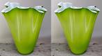 Glaskunst Fidrio Vaas of Vazen set - Groen Glas - 40CM, Huis en Inrichting, Ophalen of Verzenden, Zo goed als nieuw, Groen, Glas