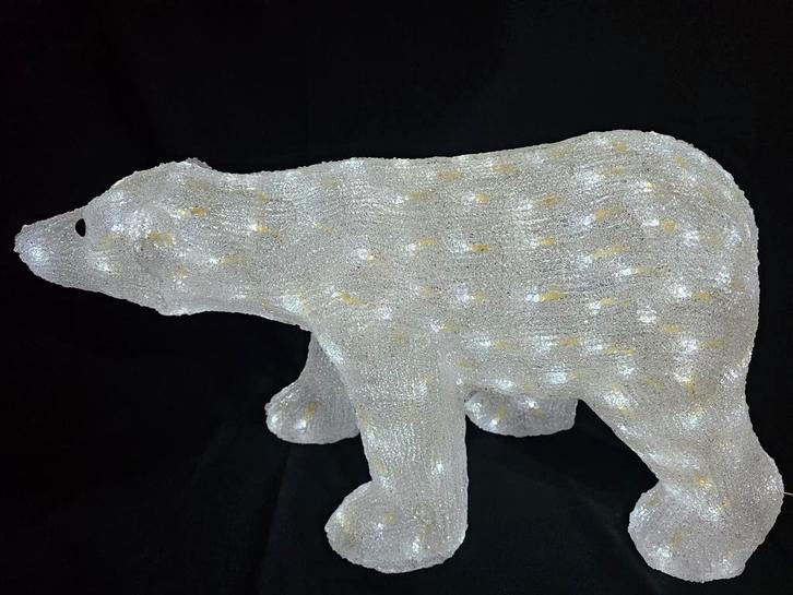 # Grote LED ijsbeer Acryl Kerstdecoratie - 77x43x30cm, Diversen, Kerst, Gebruikt, Ophalen