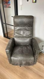 Relax fauteuil elektrisch instelbaar antraciet., Huis en Inrichting, Fauteuils, Minder dan 75 cm, Leer, Zo goed als nieuw, 50 tot 75 cm