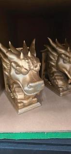 Chinese boekensteun ornamenten Chinese draak draak goud, Ophalen of Verzenden