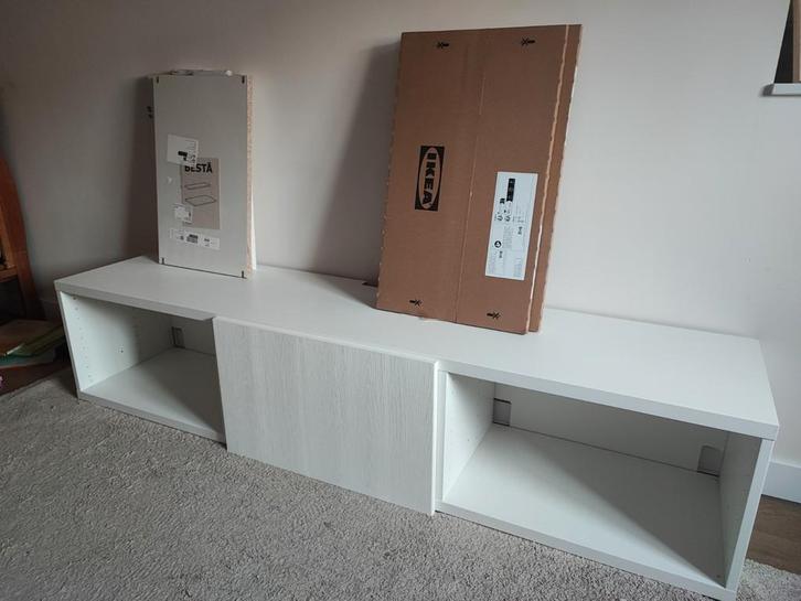 Nieuwe Besta kast 180cm wit met houtnerf, Huis en Inrichting, Kasten | Televisiemeubels, Nieuw, Minder dan 100 cm, 150 tot 200 cm