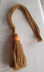 Gordijnflos. Twee stuks. Nieuw. Embrasse. Gordijnkoord, Huis en Inrichting, Ophalen of Verzenden, Zo goed als nieuw, Bruin, Minder dan 100 cm