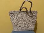Rietenmand met vrolijke voering, Ophalen of Verzenden, Zo goed als nieuw, Beige, Shopper