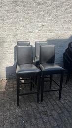 4 leren barkrukken met rugleuning, Huis en Inrichting, Barkrukken, 5 krukken of meer, Ophalen of Verzenden, Zo goed als nieuw