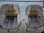 2 taupe kleurige velvet stoelen van Riviera Maison, Huis en Inrichting, Fauteuils, Ophalen, Zo goed als nieuw, Minder dan 75 cm