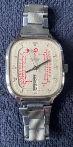 Vintage Russisch Slava polshorloge pulsometer CCCP, Ophalen of Verzenden, Gebruikt, Leer, Overige merken