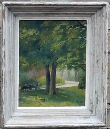 DECK (Zwitserland), Bankje in Park. 1903. 17/32 cm. beschikbaar voor biedingen