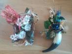 2 droogboeketje 1 in mandje en 1 in hoorn, Huis en Inrichting, Woonaccessoires | Droogbloemen, Ophalen of Verzenden, Gebruikt
