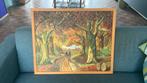 Schilderij  uit 1945. Naam J Blokker. 74x60 met lijst, Antiek en Kunst, Antiek | Woonaccessoires, Ophalen