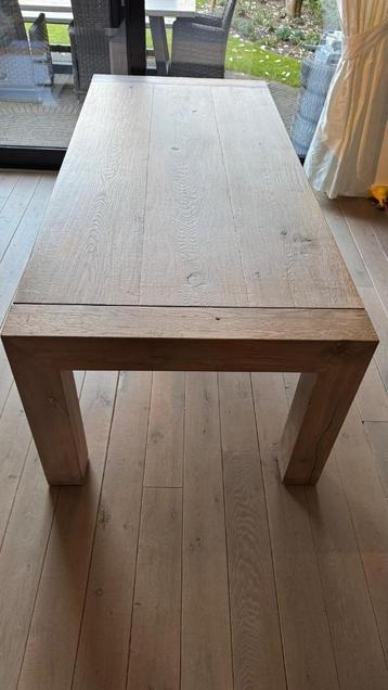 Robuste eiken eetkamertafel 220 x 100 cm beschikbaar voor biedingen