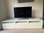 IKEA TV Meubel Wit Glans, Glasplaat, Ophalen, Gebruikt, 150 tot 200 cm, Glas