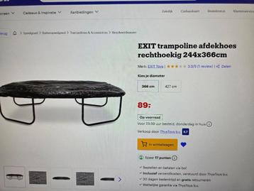  EXIT trampoline afdekhoes rechthoekig 244x366cm (in doos) beschikbaar voor biedingen