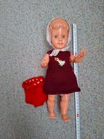 Antiek popje+ kleding + extra gebreide onderbroek., Ophalen of Verzenden, Gebruikt, Pop