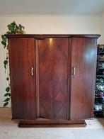 Vintage/antiek houten kledingkast, met spiegel, Huis en Inrichting, Kasten | Kledingkasten, Ophalen, Gebruikt, 150 tot 200 cm