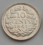 10 Cent 1941 Nederland WO2 Oude Zilver Munt WW2 Wilhelmina, Ophalen of Verzenden, Overige soorten, Nederland