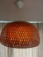 Bamboe retro hang lamp, Ophalen of Verzenden, Zo goed als nieuw, Rond