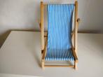 Poppenstoel, model strandstoel blauw met witte stof, Ophalen of Verzenden, Zo goed als nieuw, Accessoires