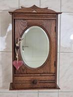 antiek medicijnkastje Frans oud badkamerkastje spiegel facet, Antiek en Kunst, Ophalen