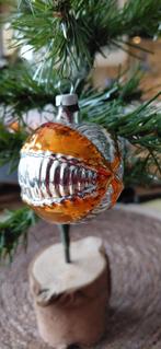 Antieke Kerstbal Goud/Zilver, Ophalen