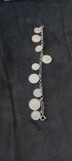 Zilveren armband met dubbeltjes en kwartjes Wilhelmina, Ophalen of Verzenden, Zo goed als nieuw, Zilver, Zilver