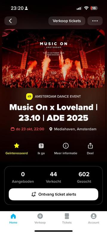Music on x Loveland ade 23/10 beschikbaar voor biedingen