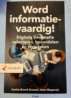 Word informatievaardig (4e druk), Boeken, Studieboeken en Cursussen, Ophalen of Verzenden, Gamma, Zo goed als nieuw, HBO