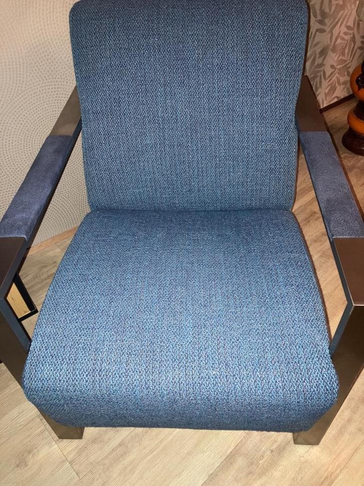 2 Fauteuils Montel, Huis en Inrichting, Fauteuils, Gebruikt, Metaal, Stof, 50 tot 75 cm, 75 tot 100 cm, Ophalen