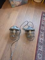 2x Industriële vintage lampen., Huis en Inrichting, Lampen | Spots, Ophalen, Gebruikt, Metaal of Aluminium