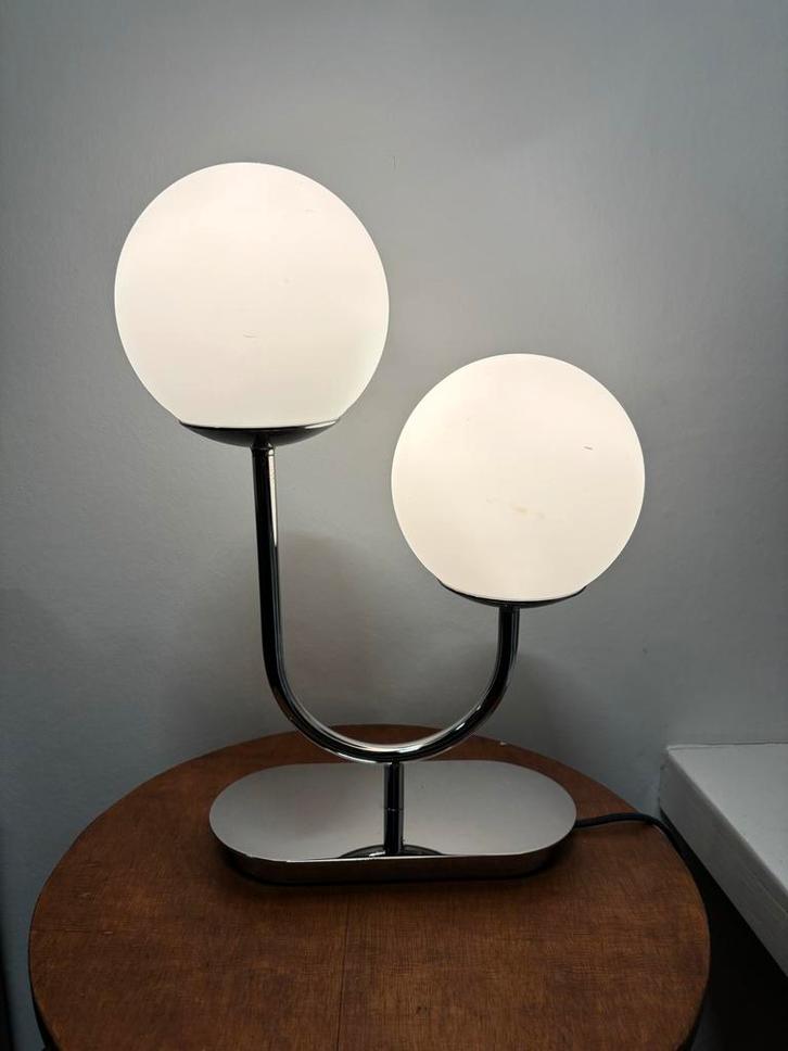 Ikea SIMRISHAMN Tafellamp - Chroom/Opaalwit, Huis en Inrichting, Lampen | Vloerlampen, Gebruikt, Minder dan 100 cm, Glas, Ophalen of Verzenden